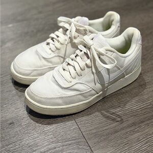 Nike White on White Canvas Court Street Next Nature Low-Top Sneakers size 8